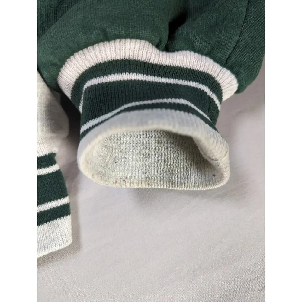 VTG Disney Mickey & Co Varsity Jacket Green White Button Up Spellout Size L